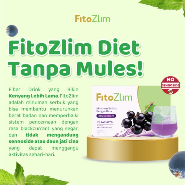 FitoZlim x Revalina – Minuman Fiber Rasa Blackcurrant | Isi 7 Sachet | Bantu Melangsingkan Tubuh & BAB Lancar - Gambar 6